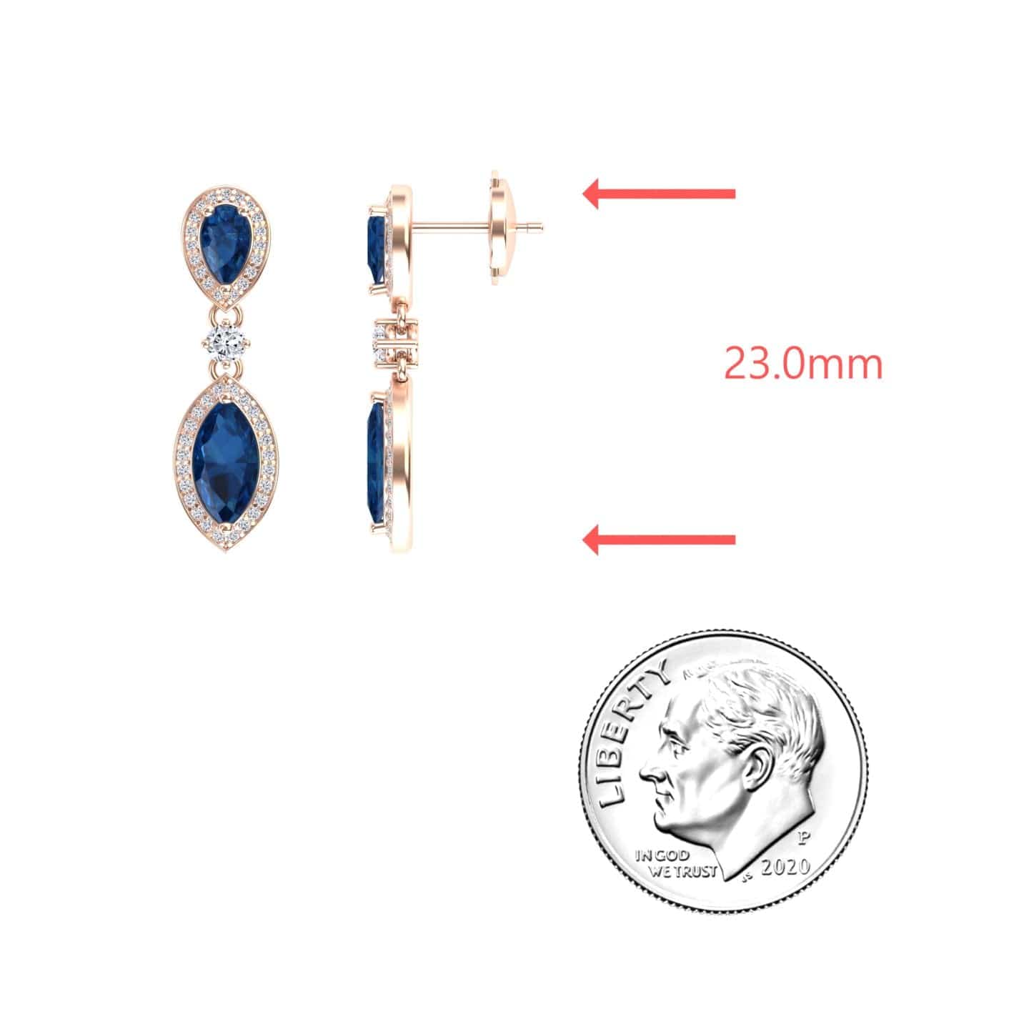 London Blue Topaz & Diamond Drop Earrings - Avni