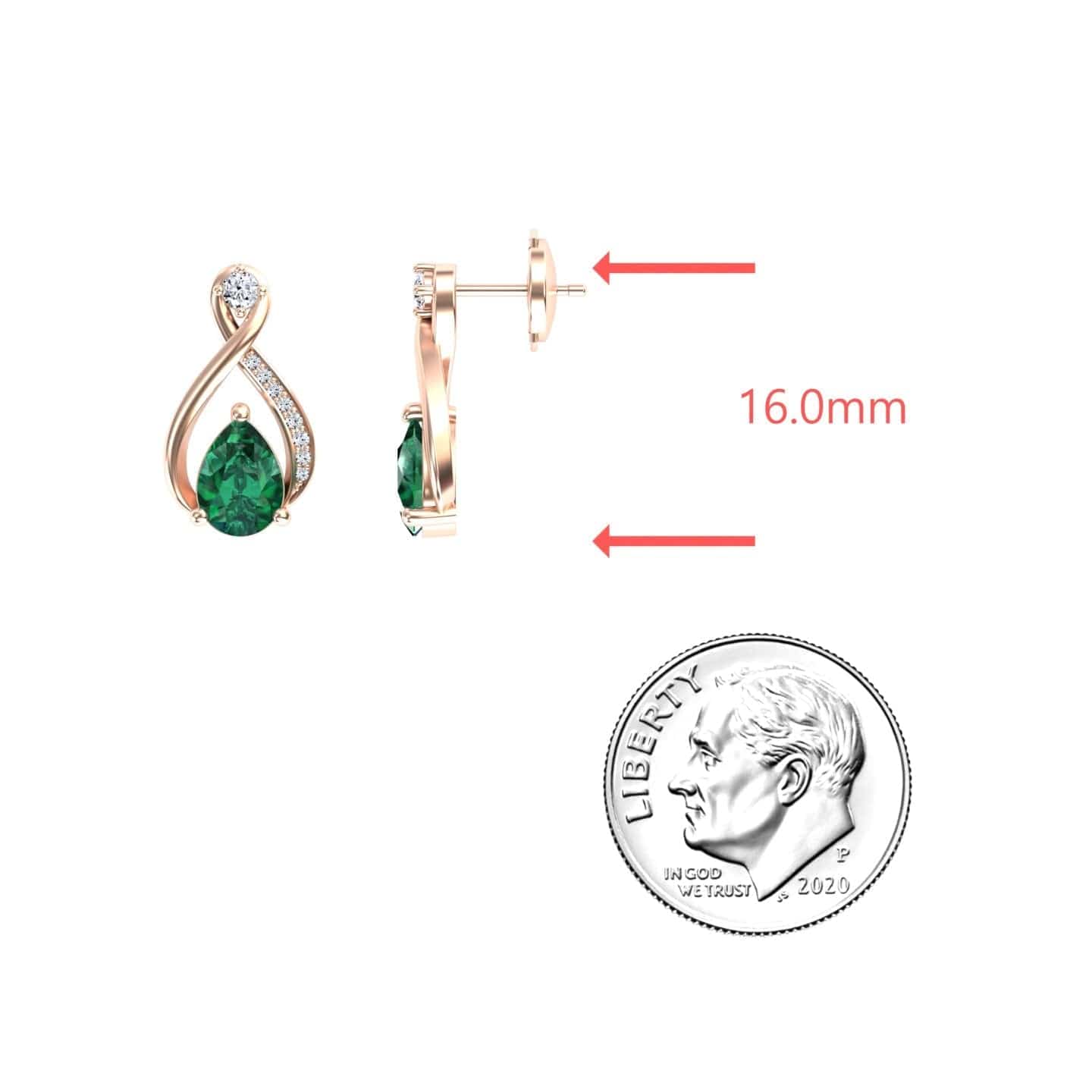 Emerald & Diamond Twist Fancy Earrings - Carol