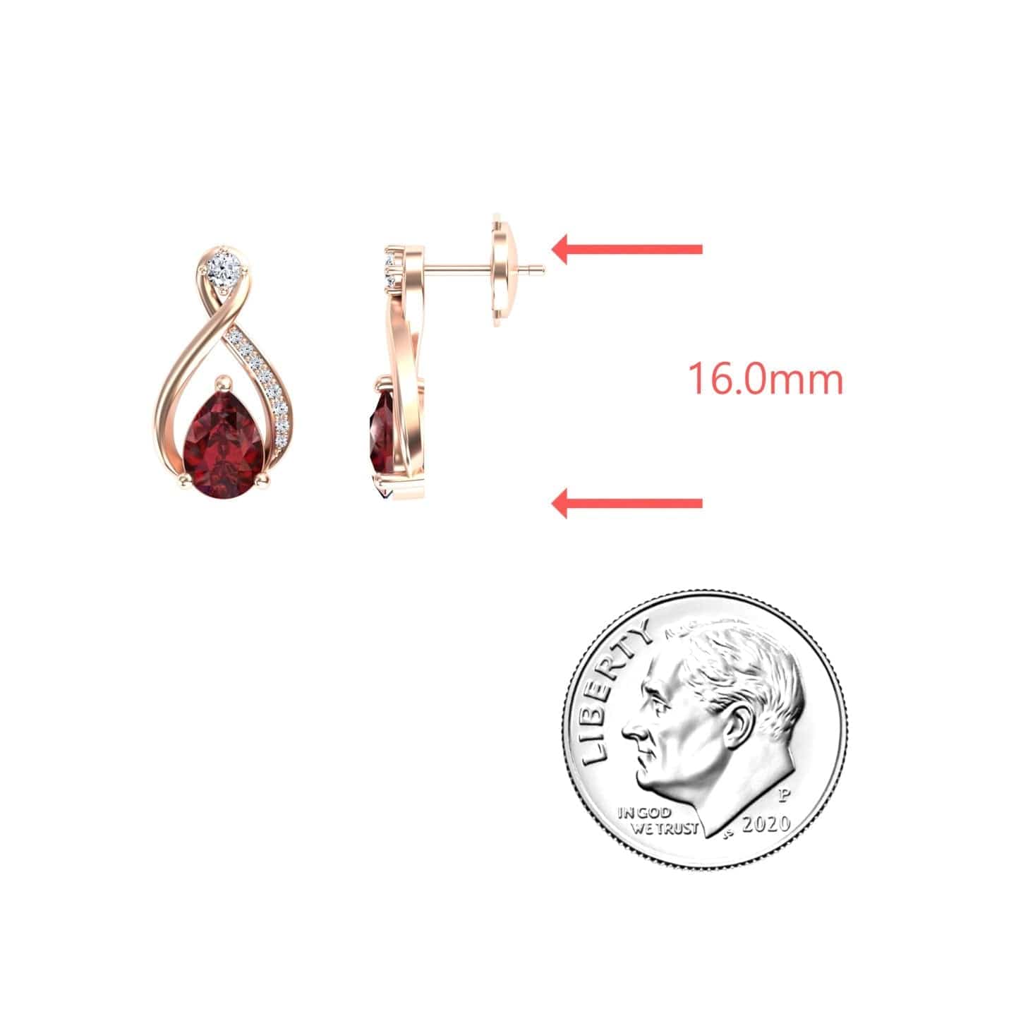 Ruby & Diamond Twist Fancy Earrings - Carol