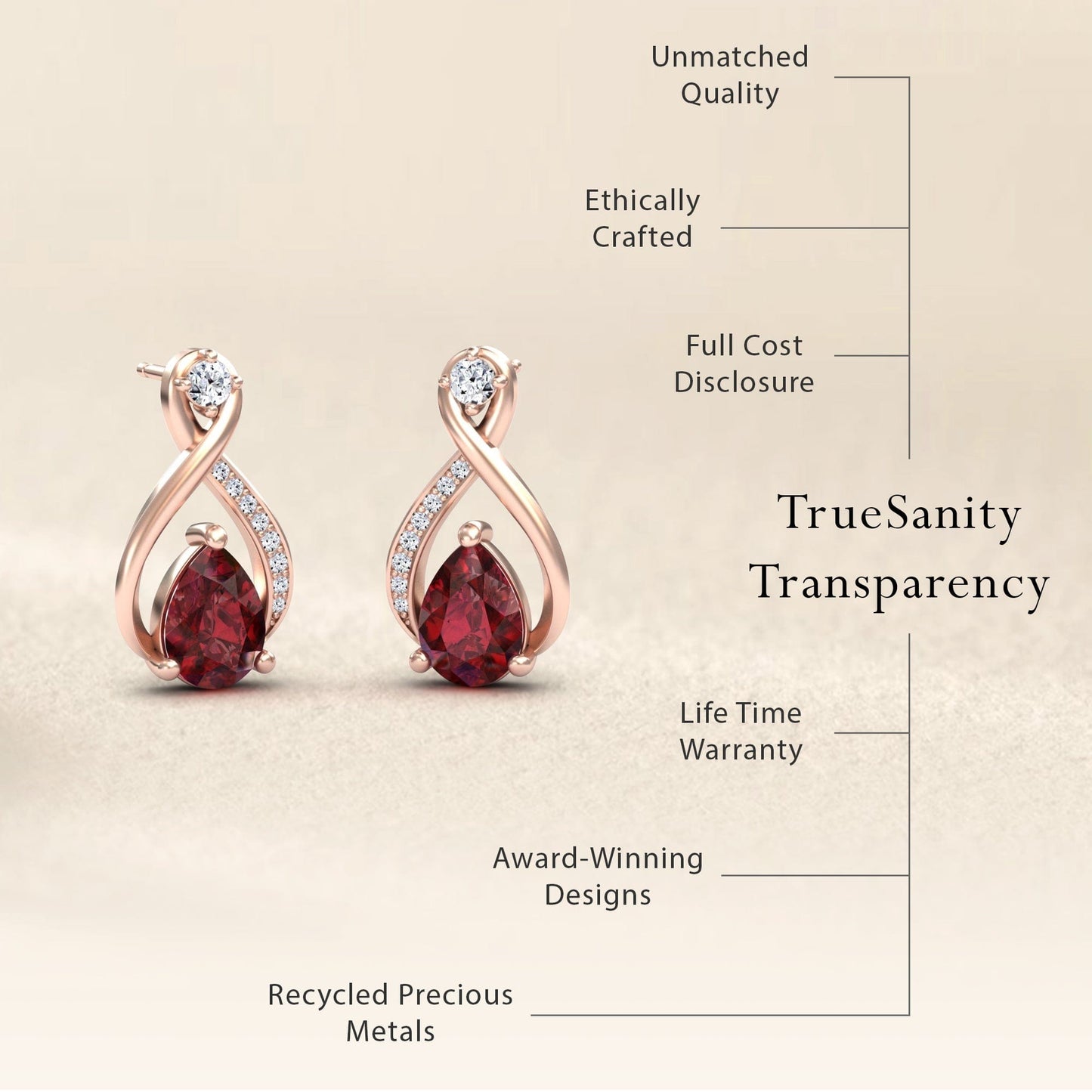 Ruby & Diamond Twist Fancy Earrings - Carol