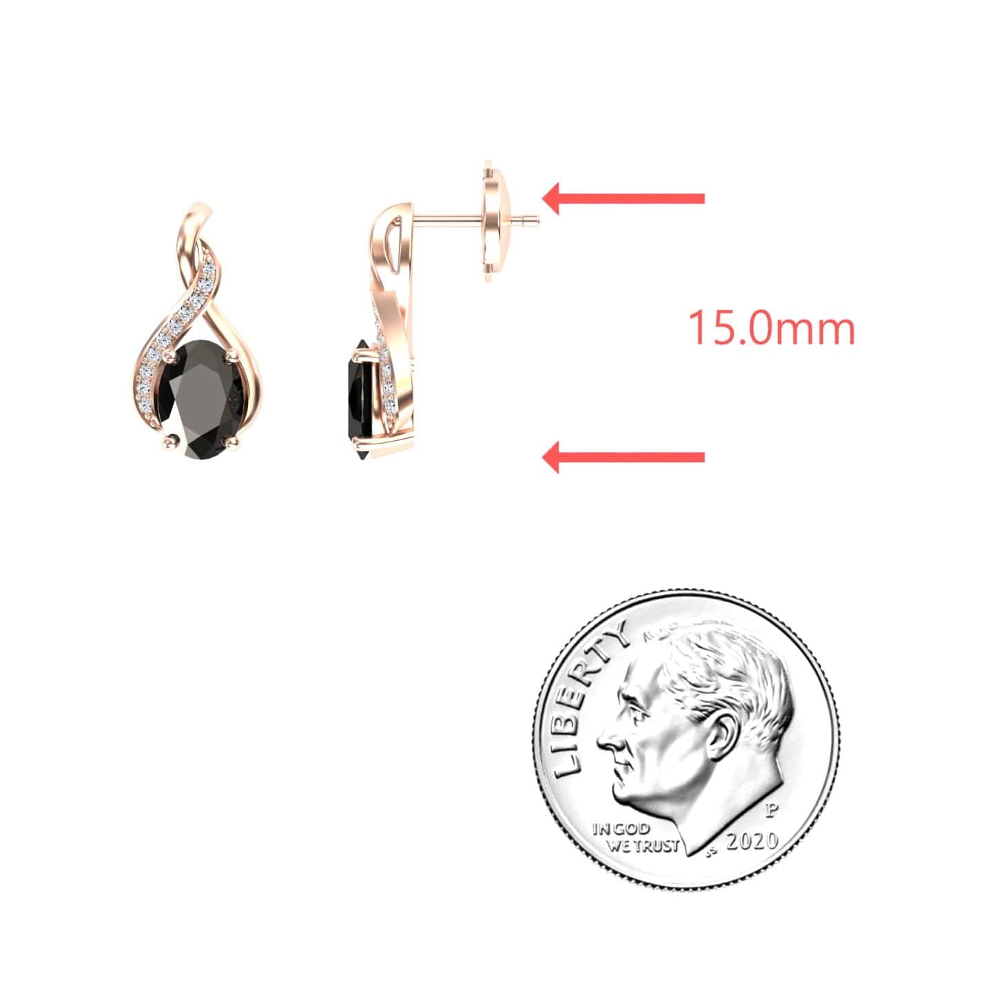 Black & White Diamond Infinity Drop Earrings - Daniela