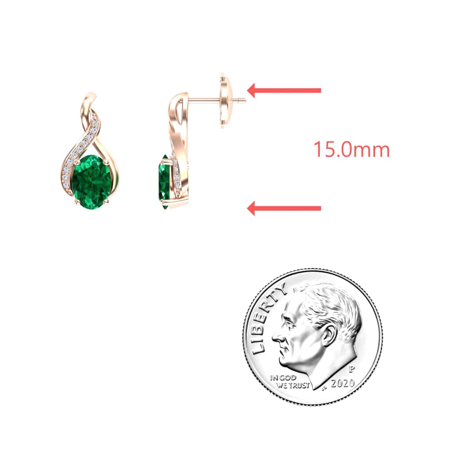 Emerald & Diamond Infinity Drop Earrings - Daniela