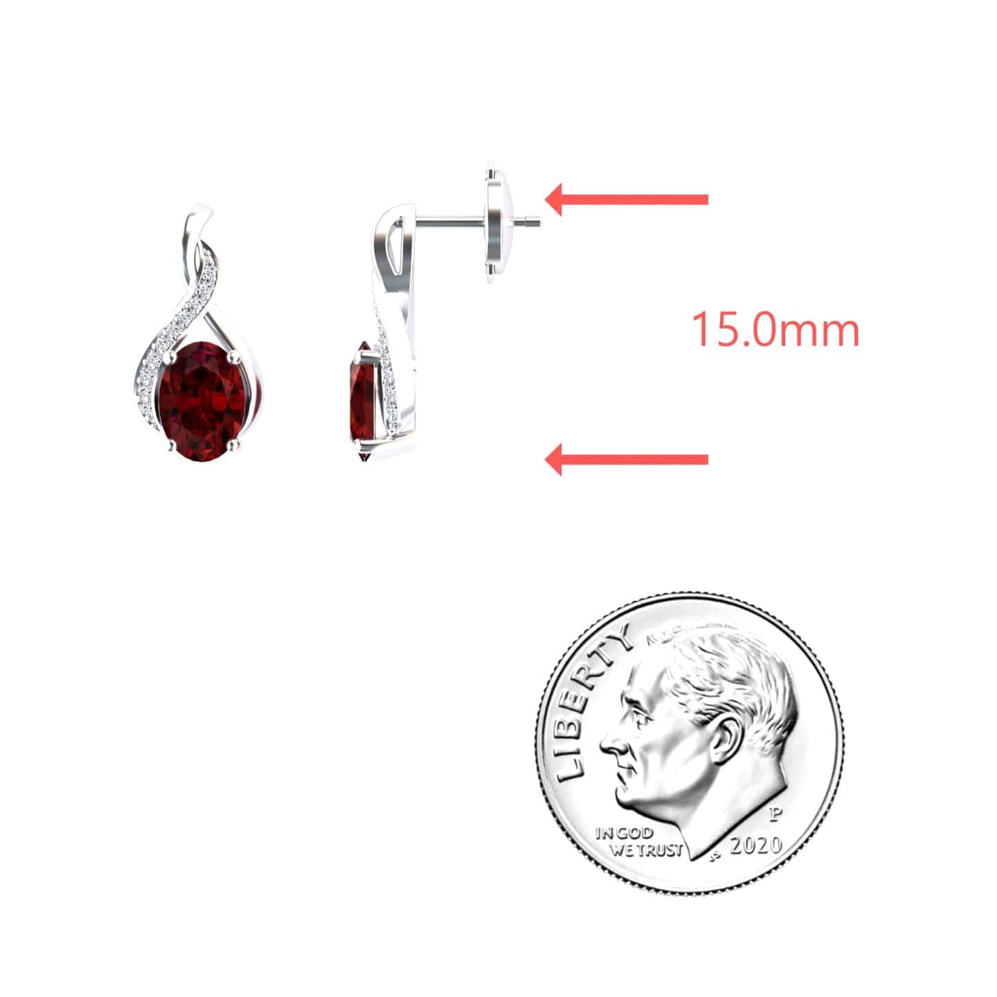 Ruby & Diamond Infinity Drop Earrings - Daniela