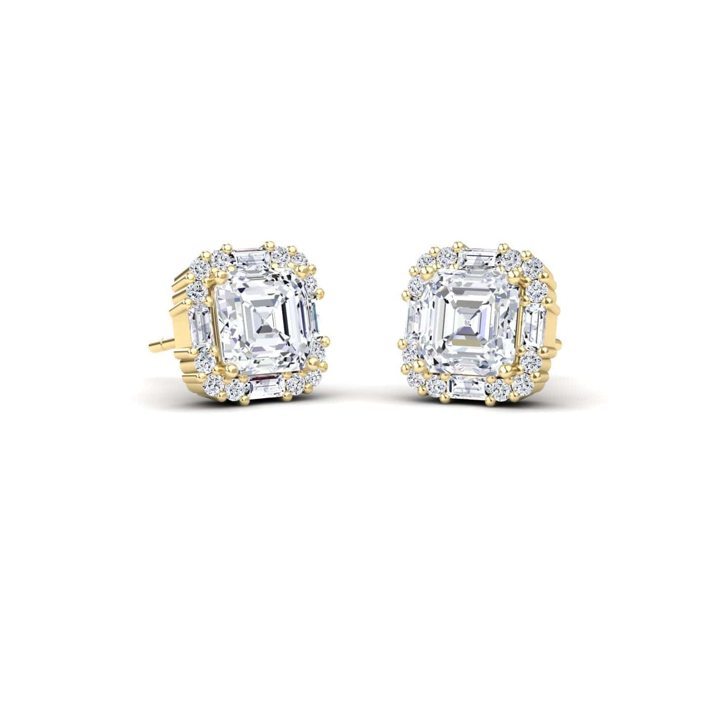 Diamond Halo Stud Earrings - Elisa