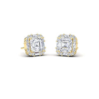 Diamond Halo Stud Earrings - Elisa