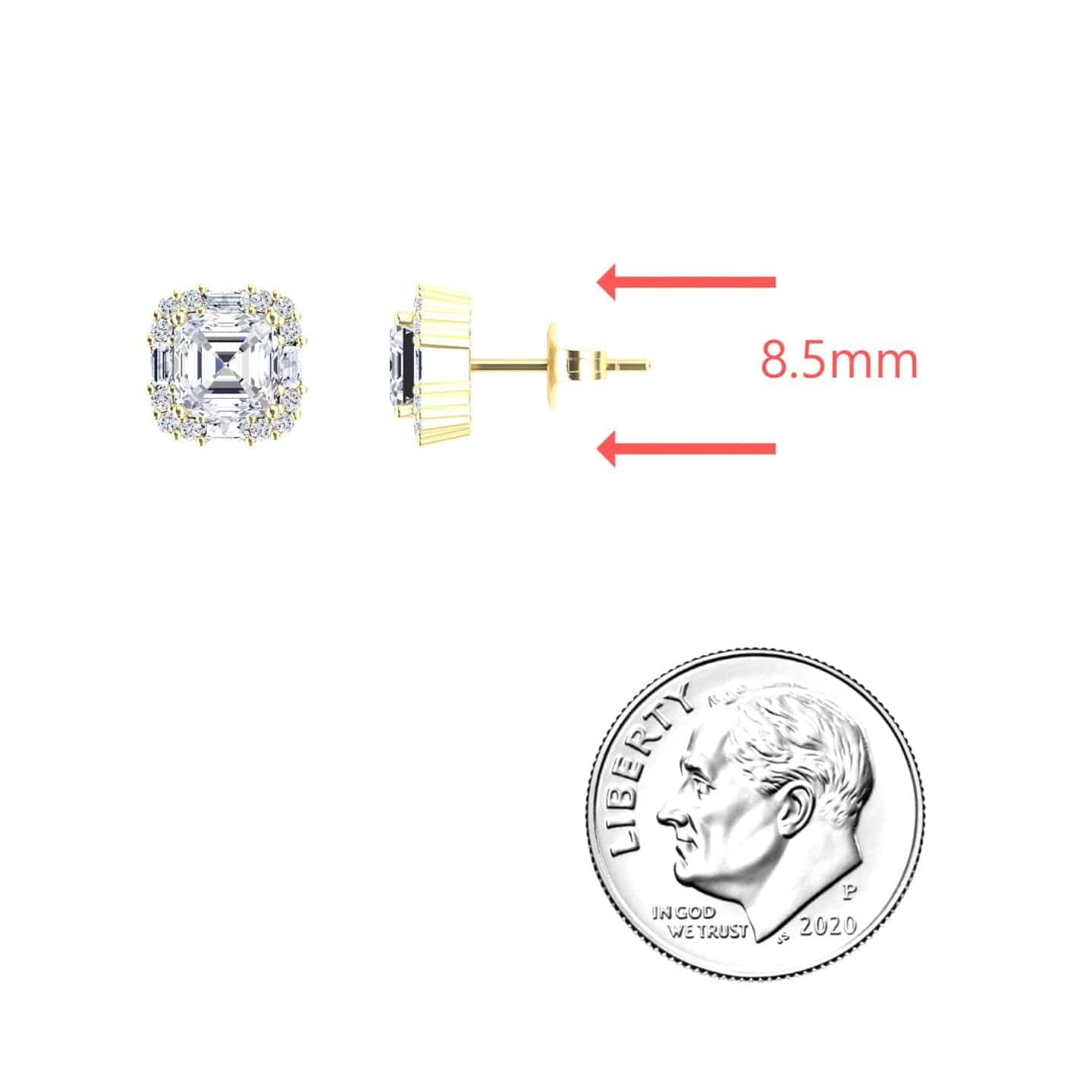 Diamond Halo Stud Earrings - Elisa