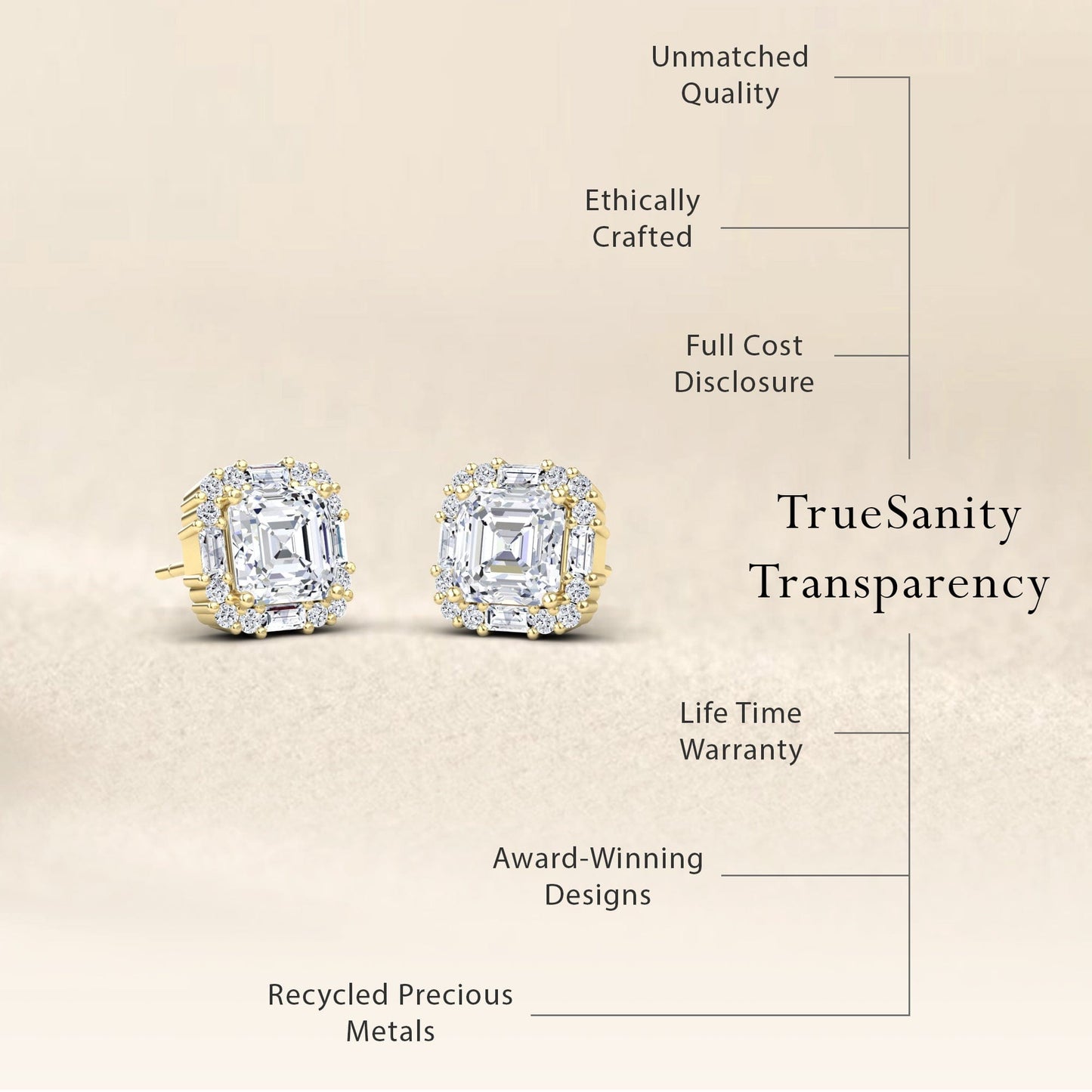 Diamond Halo Stud Earrings - Elisa