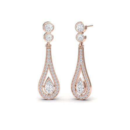 White Diamond Teardrop Statement Earrings - Sandra