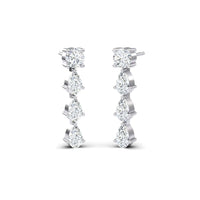 White Diamond Elegant Graduated Drop Earrings - Lyra