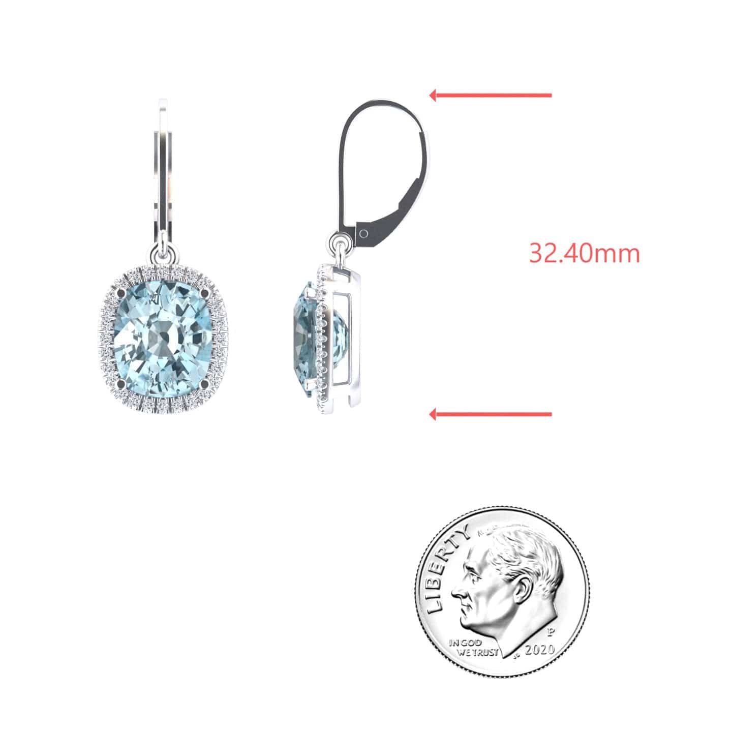 Aquamarine & Diamond Dangle Earrings - Shereen