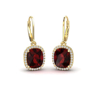 Garnet & Diamond Dangle Earrings - Shereen