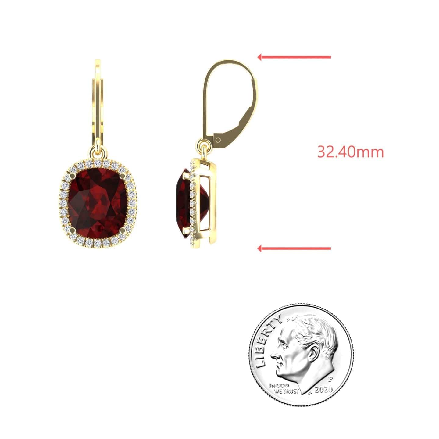 Garnet & Diamond Dangle Earrings - Shereen