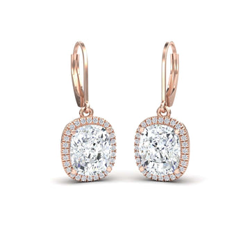 Moissanite & Diamond Dangle Earrings - Shereen