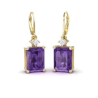 Amethyst & Diamond Drop Earrings - Varsha