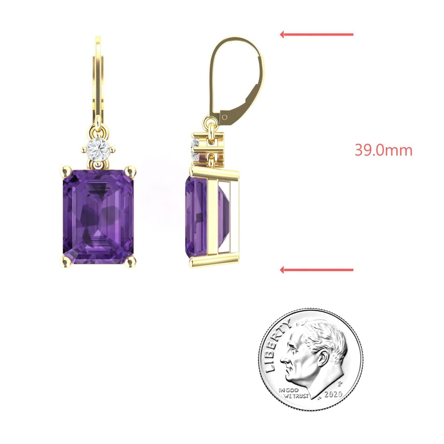 Amethyst & Diamond Drop Earrings - Varsha