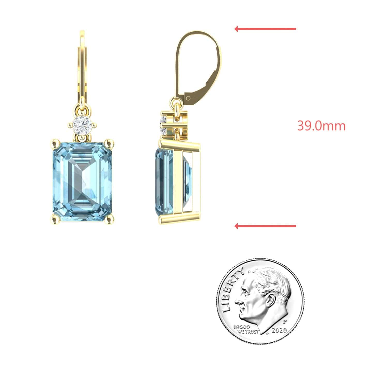 Aquarmarine & Diamond Drop Earrings - Varsha