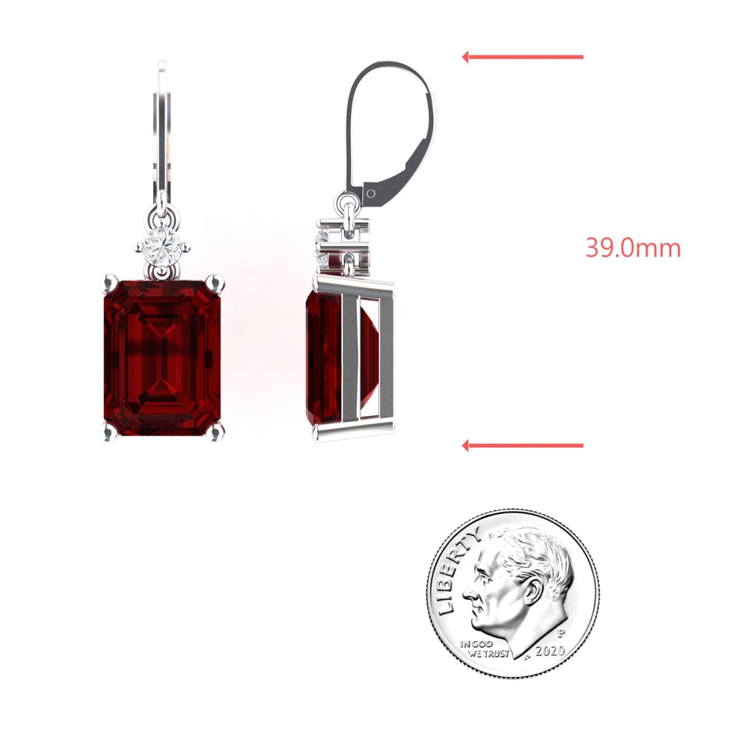Garnet & Diamond Drop Earrings - Varsha