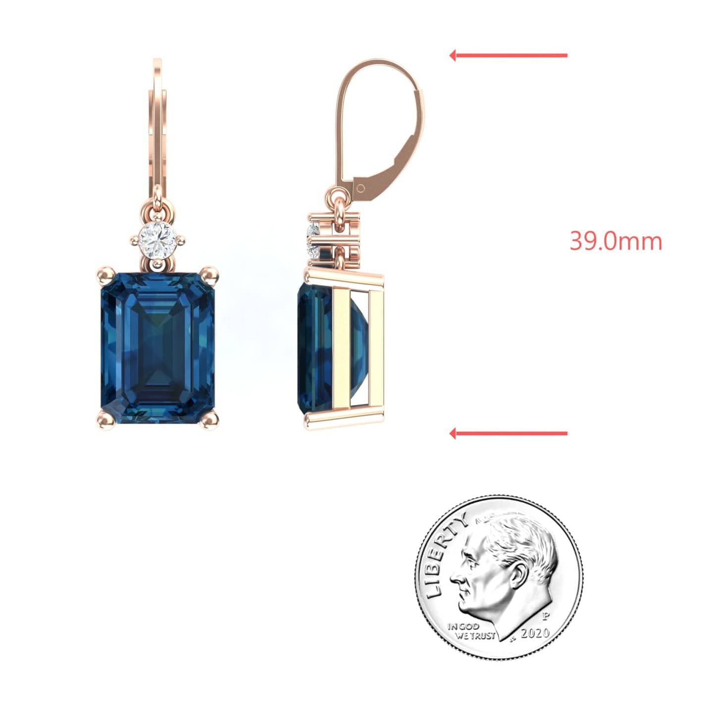 London Blue Topaz & Diamond Drop Earrings - Varsha