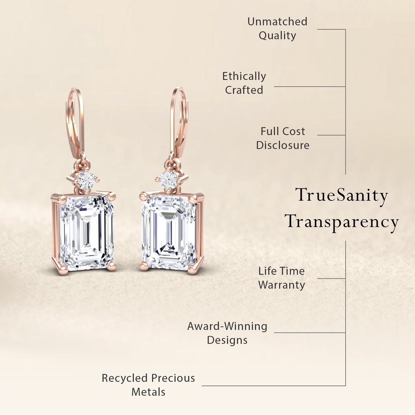 Rock Crystal & Diamond Drop Earrings - Varsha