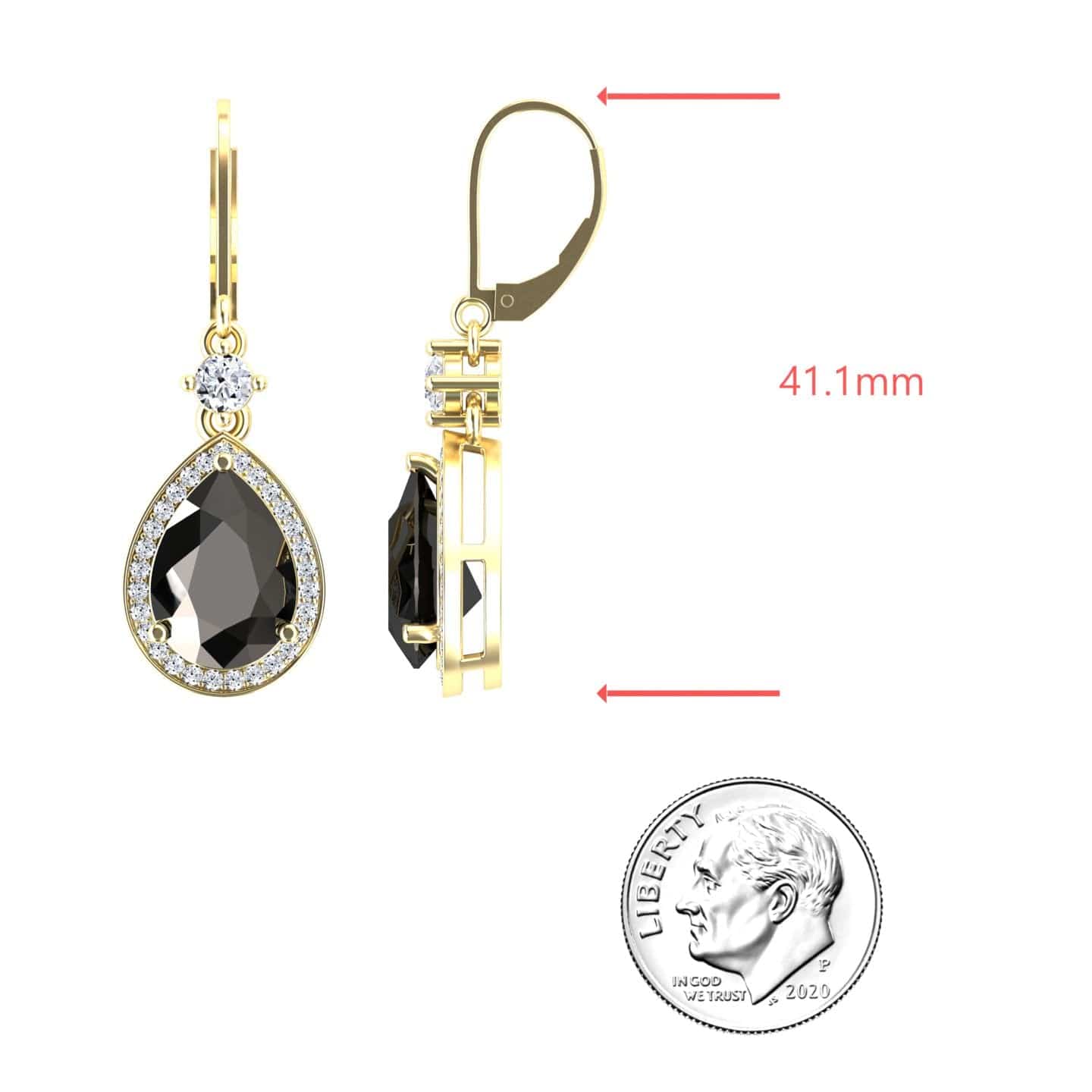 Black Onyx & Diamond Halo Earrings - Ana