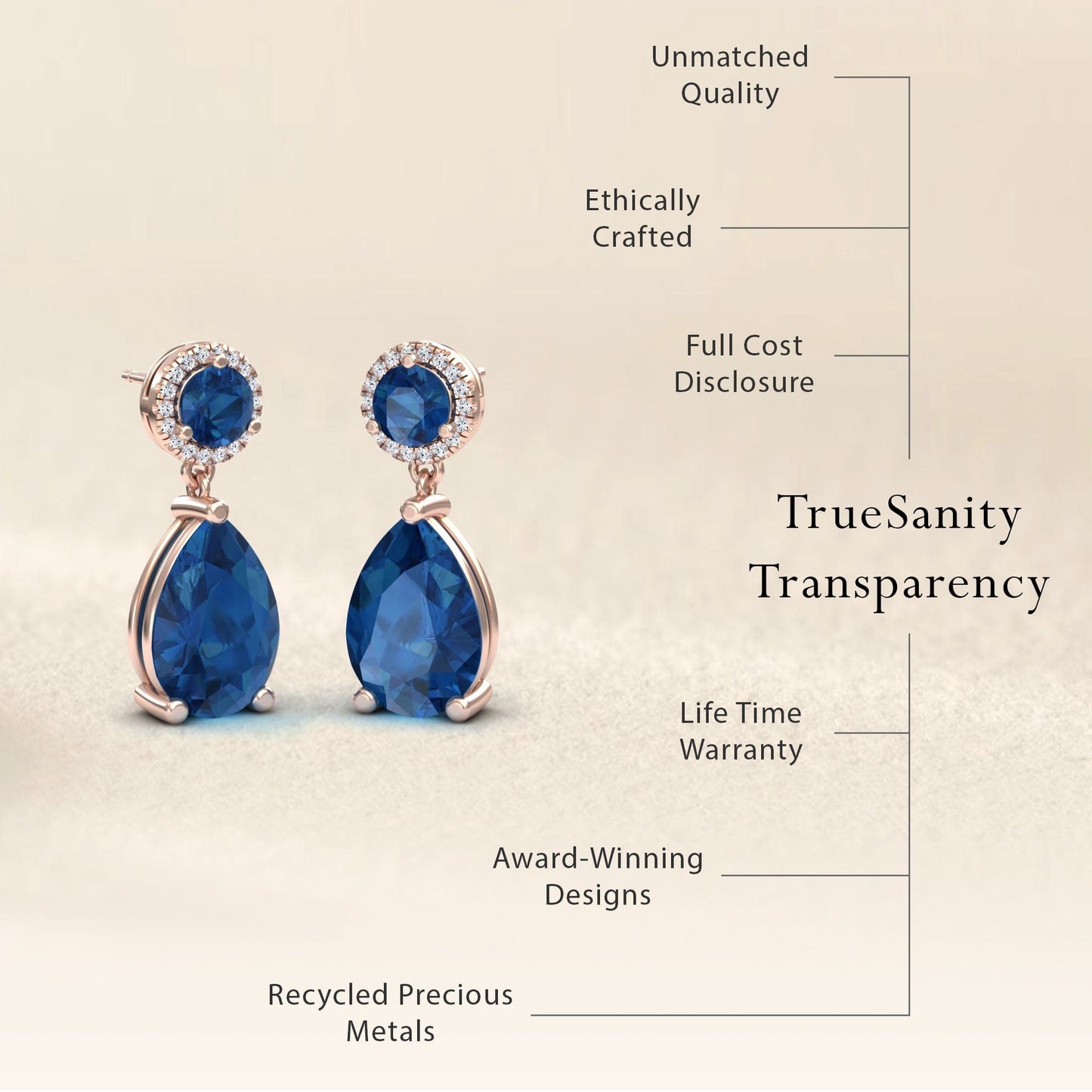 London Blue Topaz & Diamond Drop Earrings - Celia