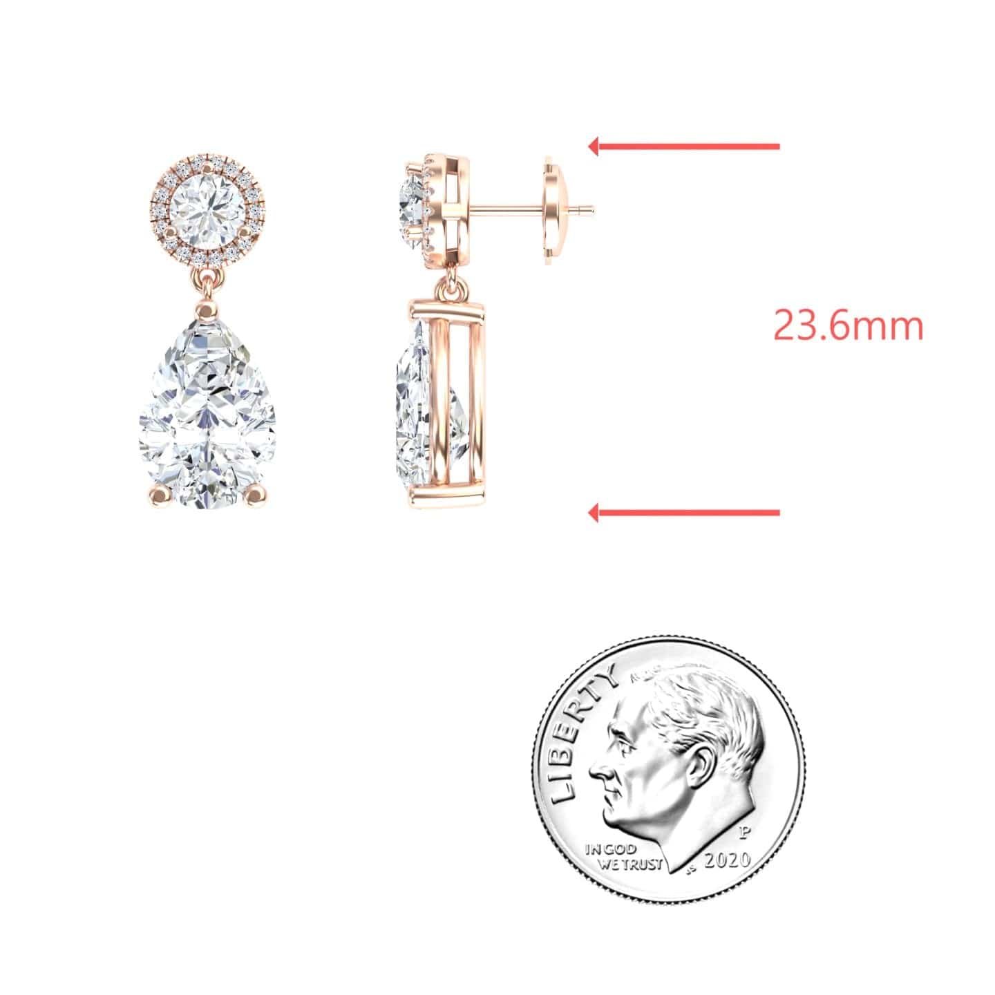 Moissanite & Diamond Drop Earrings - Celia