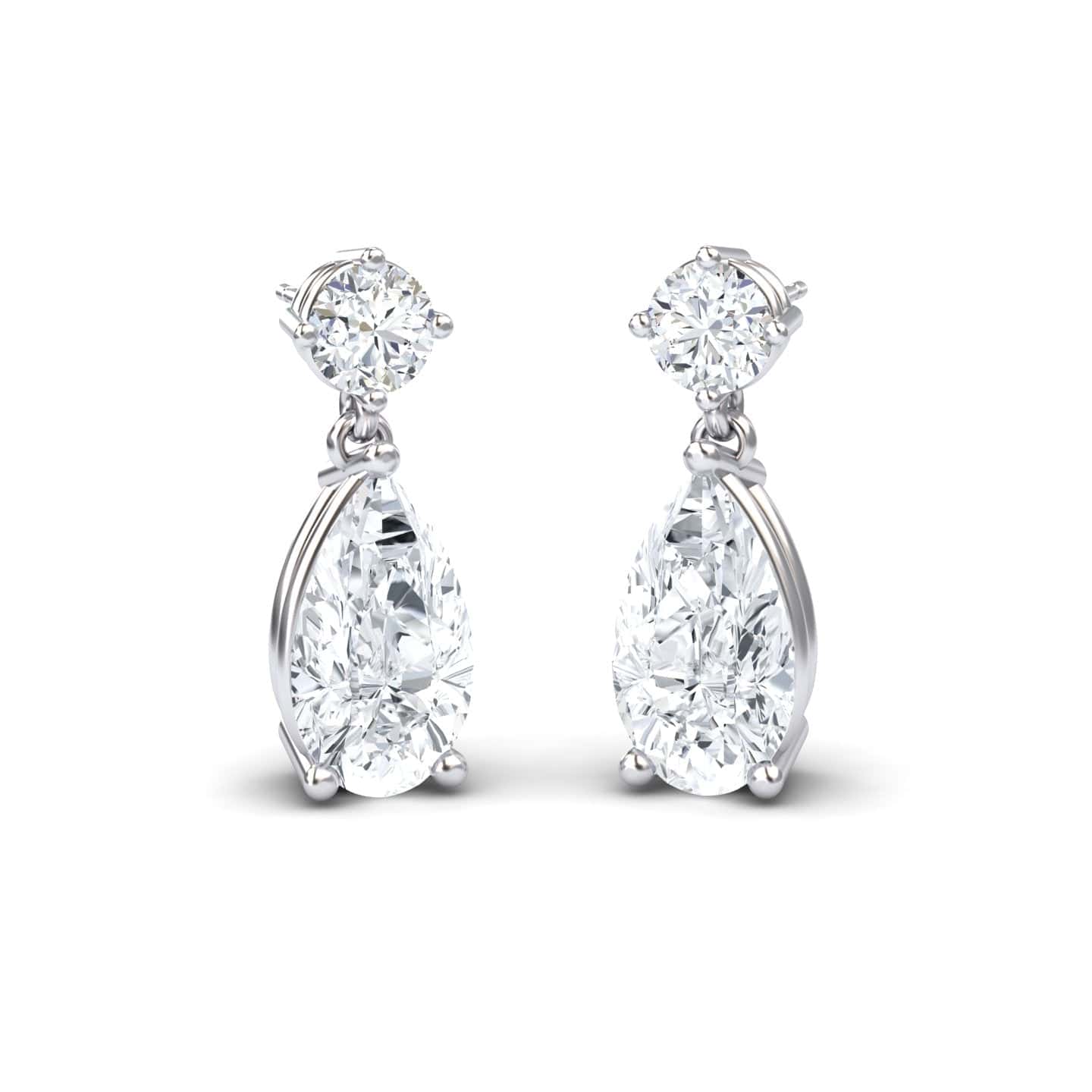Lab Grown Diamond & Diamond Drop Earrings - Emma