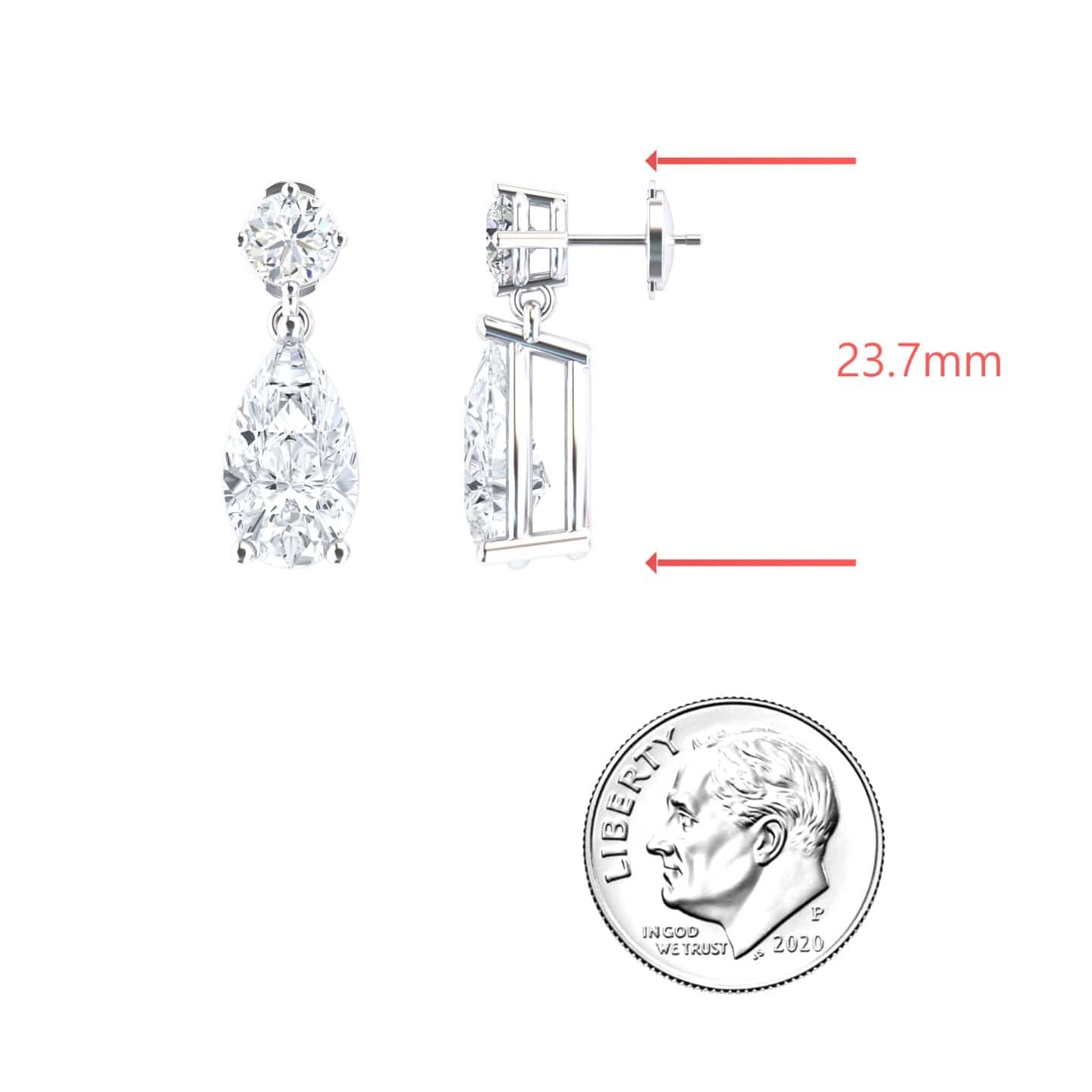 Lab Grown Diamond & Diamond Drop Earrings - Emma