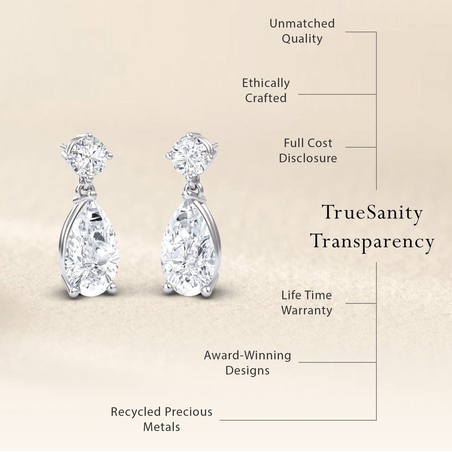 Lab Grown Diamond & Diamond Drop Earrings - Emma