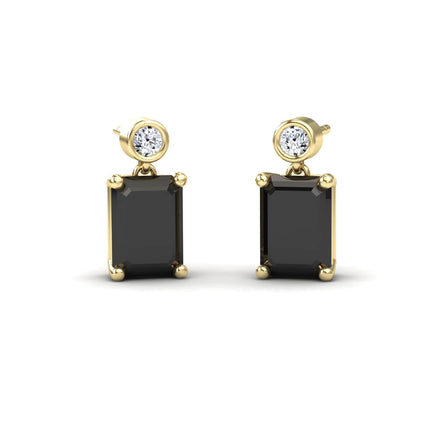 Black & White Diamond Drop Earrings - Gracia