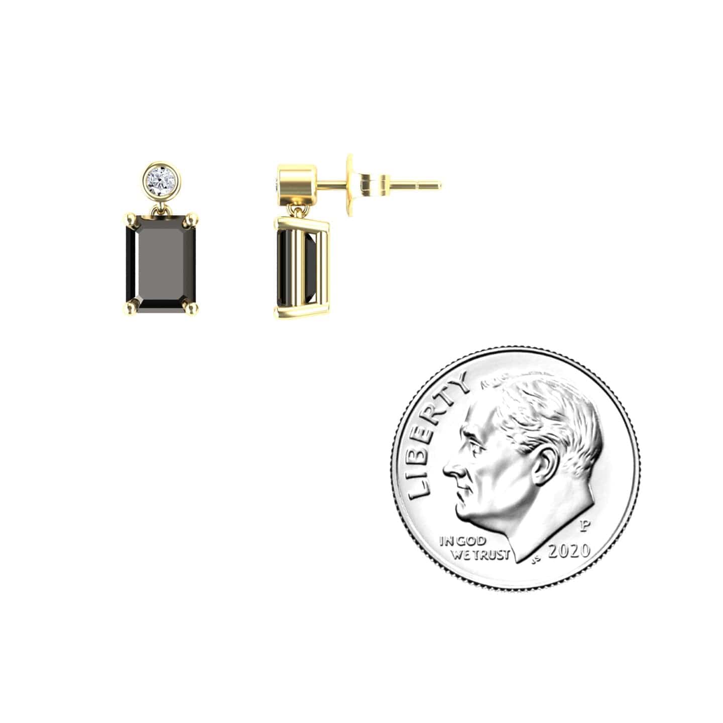 Black & White Diamond Drop Earrings - Gracia