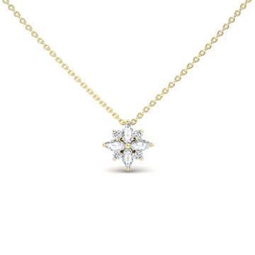 White Diamond Flower Necklace - Keira