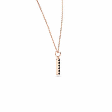 Black Diamond Vertical Bar Necklace - Lalita