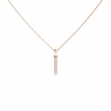 White Diamond Vertical Bar Necklace - Lalita