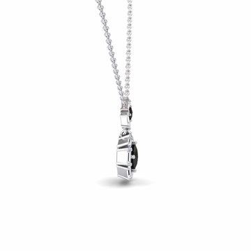 Black & White Diamond Geometric Halo Necklace - Reema