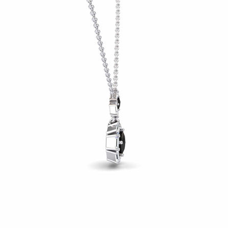 Black & White Diamond Geometric Halo Necklace - Reema