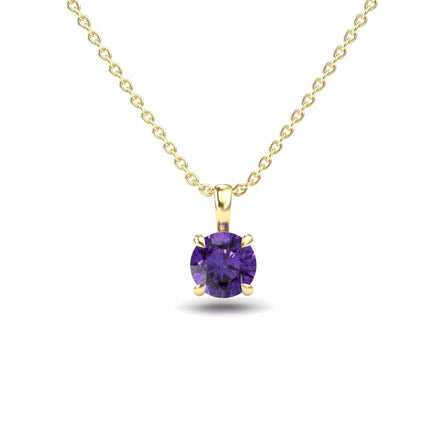 Amethyst Solitaire Necklace - Aaradhya