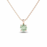 Green Amethyst Solitaire Necklace - Aaradhya
