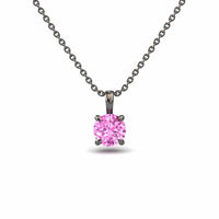 Lab Grown Pink Sapphire Solitaire Necklace - Aaradhya