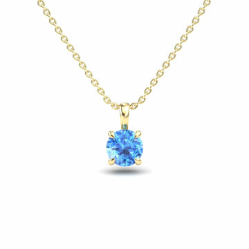 Swiss Blue Topaz Solitaire Necklace - Aaradhya