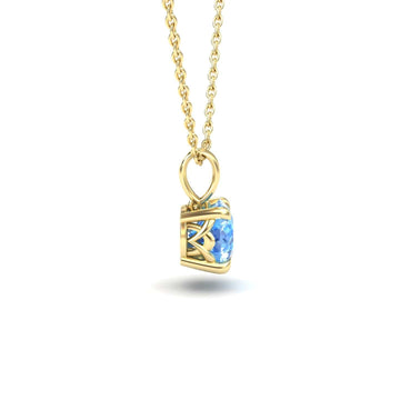 Swiss Blue Topaz Solitaire Necklace - Aaradhya