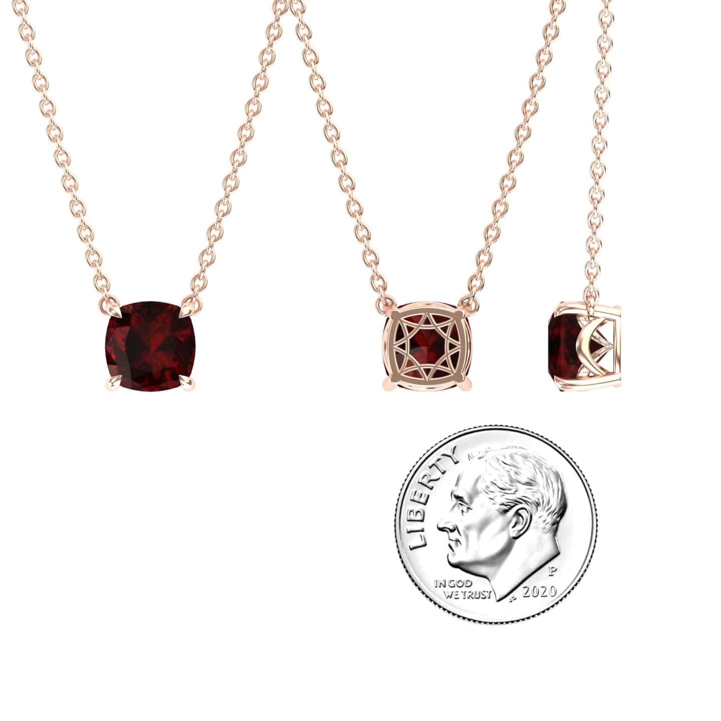 Garnet Solitaire Necklace - Breanna