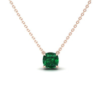 Lab Grown Emerald Solitaire Necklace - Breanna