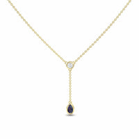 Lab Grown Alexandrite & Diamond Elegant Drop Necklace - Daniela