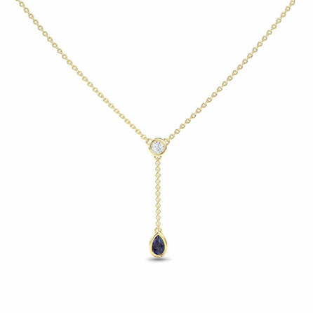 Lab Grown Alexandrite & Diamond Elegant Drop Necklace - Daniela