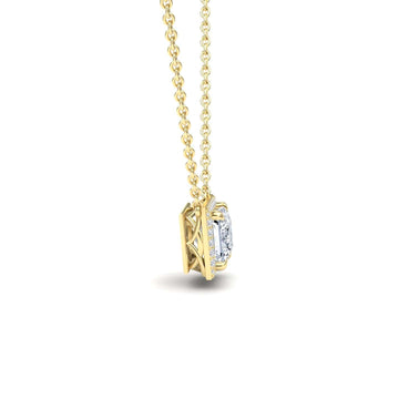 Moissanite & Diamond Halo Necklace - Gabriella