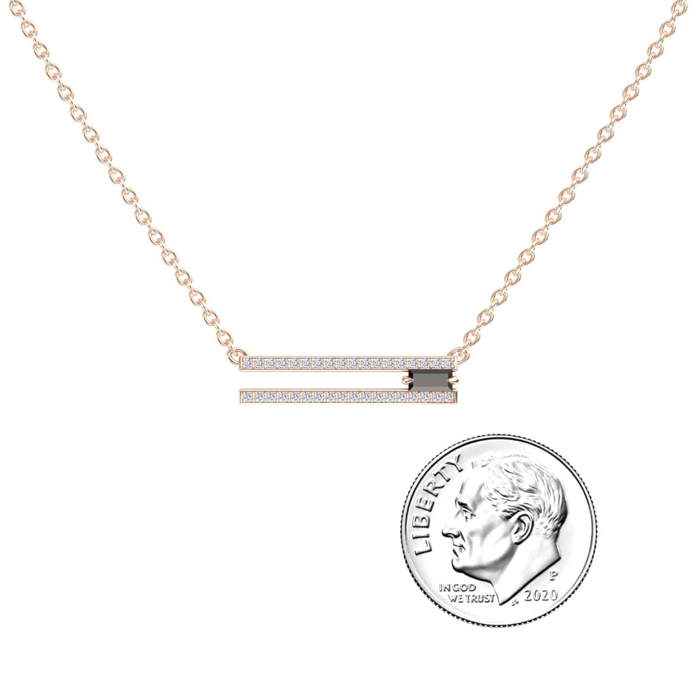 Black & White Diamond Bar Necklace - Beatriz
