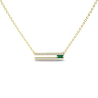 Emerald & Diamond Bar Necklace - Beatriz