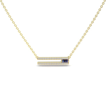 Lab Grown Alexandrite & Diamond Bar Necklace - Beatriz