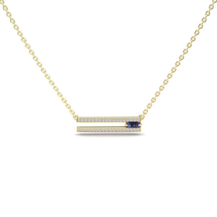 Lab Grown Alexandrite & Diamond Bar Necklace - Beatriz